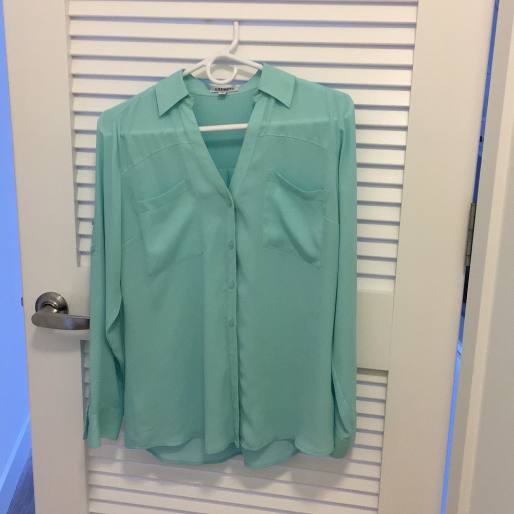 Express  - The Portofino Shirt  (MED, Aqua)